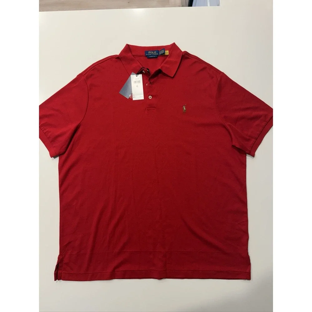 Polo Ralph Lauren Classic Fit Polo Shirt CLASSICSRL Red XL 100% Cotton